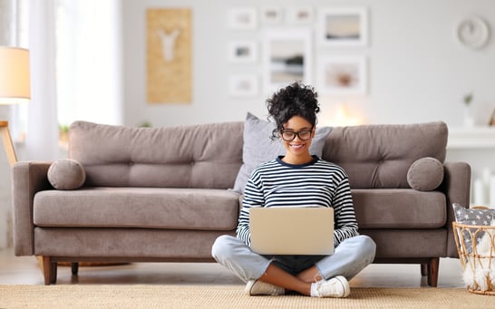 woman using her computer