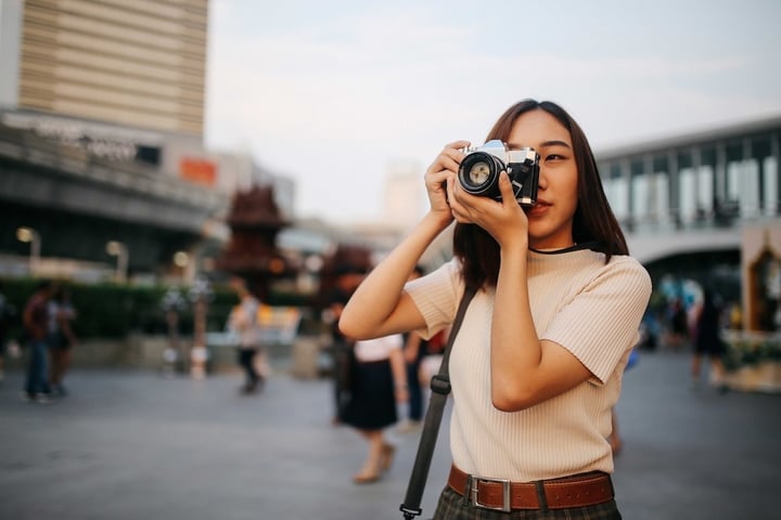 person using a camera
